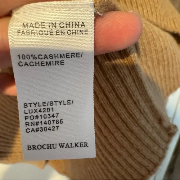 Brochu Walker The Ennes Ruched Cashmere Sweater Toffee Mélange | S - Picture 7 of 8